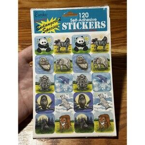 Eureka Paper Magic 120pk Sticker Book Endangered Species Edition Super Rare NOS